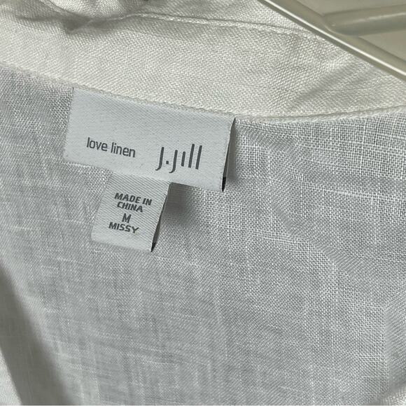 J. Jill Linen Blend LS Top Blouse Tunic, Weekend, coastal, Resort, Vacation M - Picture 5 of 6